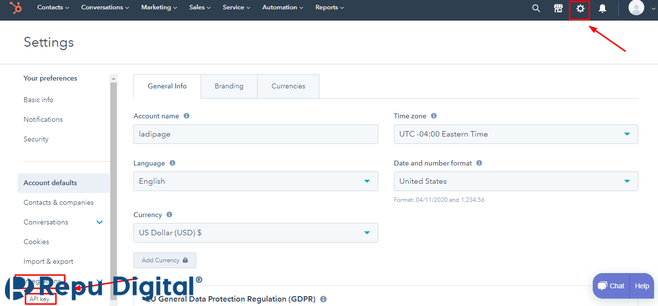 HubSpot-Repu-Hướng dẫn tích hợp HubSpot vào Ladipage-Dùng API Key-05
