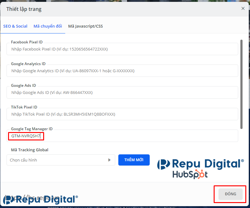 HubSpot-Repu-Hướng dẫn tích hợp HubSpot vào Ladipage-Dùng GTM-06