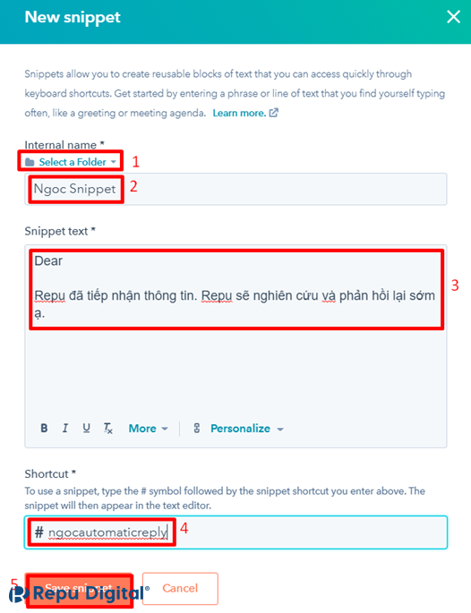 Create-new-snippet-in-Hubspot