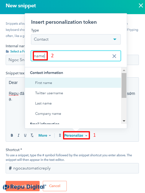 Insert-personalization-token