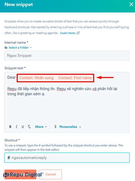 Personalization-in-snippet