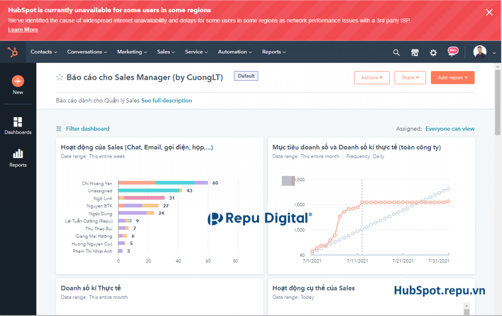 Lỗi HubSpot 12-07-2021 - Cảnh báo