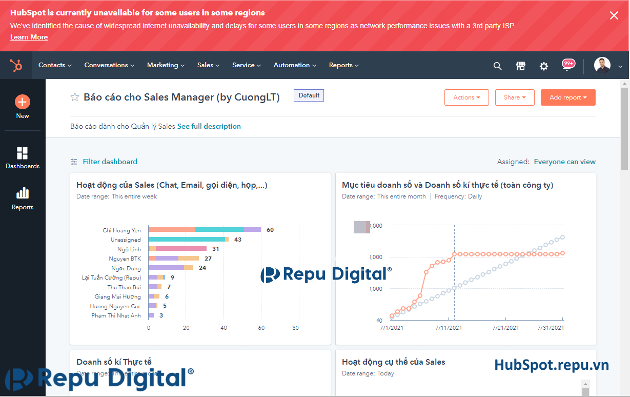 Lỗi HubSpot 12-07-2021 - Cảnh báo