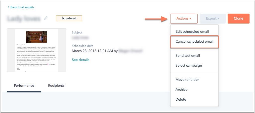Cách dừng hủy chiến dịch Email Marketing trong HubSpot