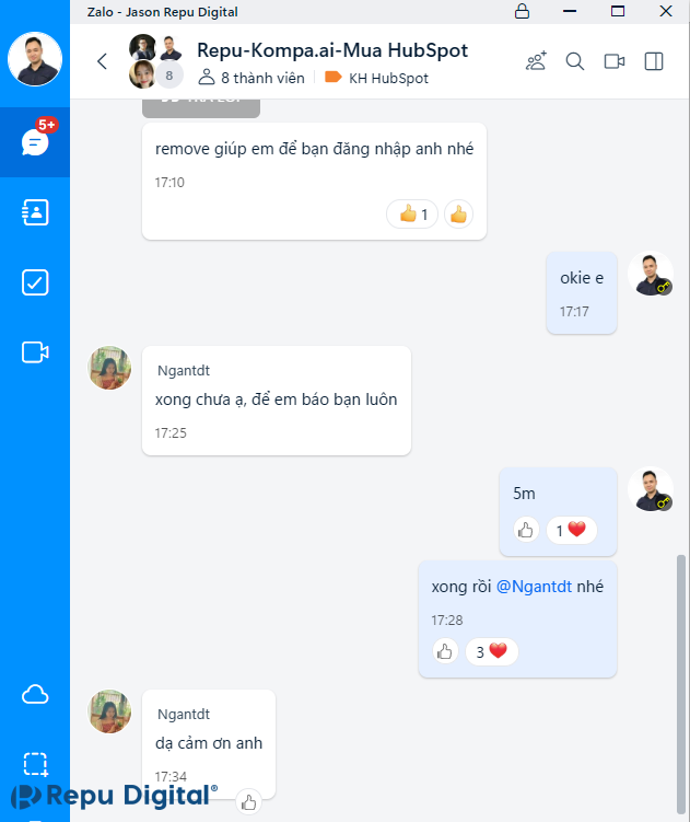 Repu & HubSpot Việt Nam sẽ nhắn lại kết quả sau khi Gỡ xác thực 2 yếu tố trong HubSpot thành công