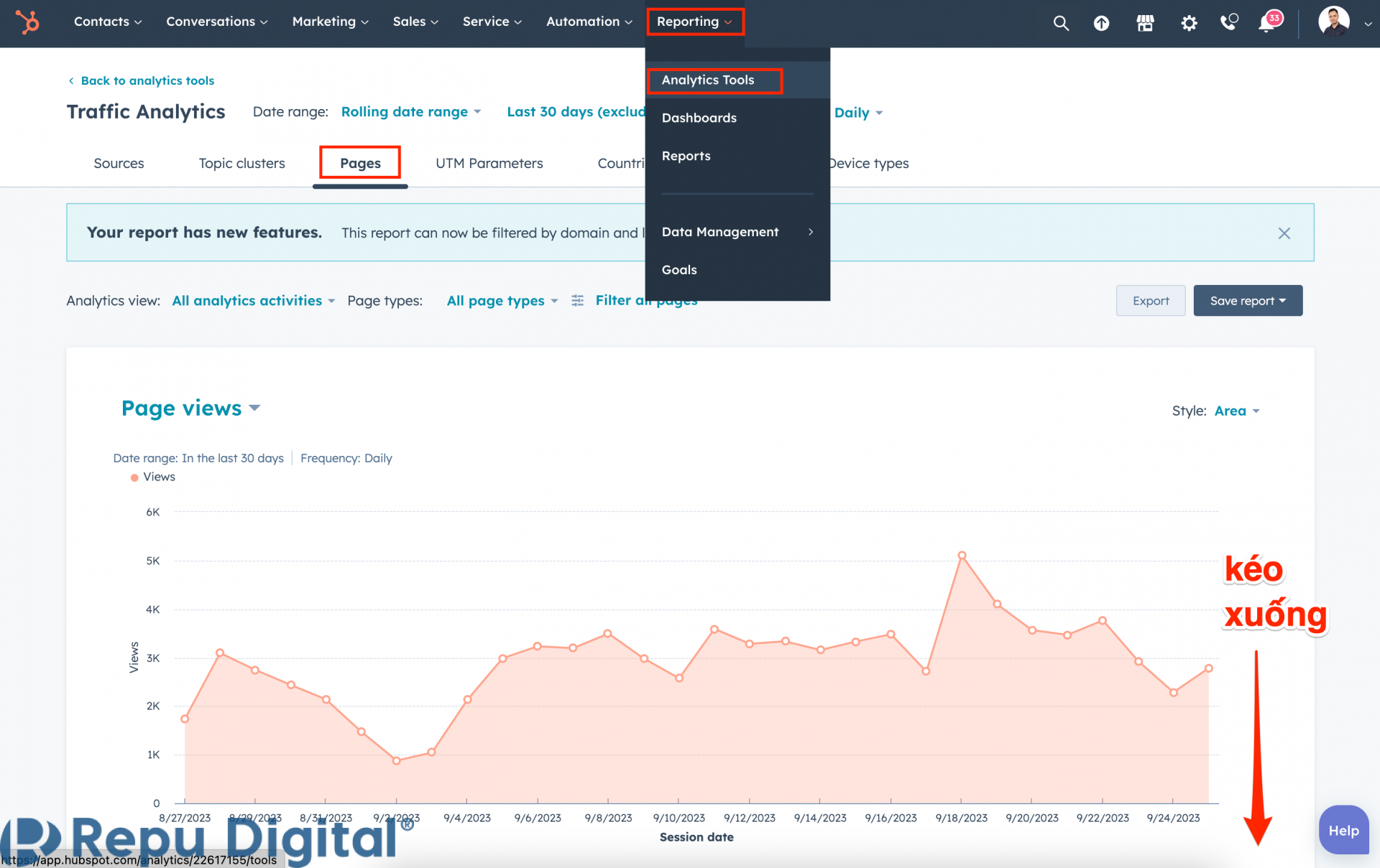 HubSpot Traffic Analytics-Thống kê traffic và hiệu quả Marketing theo từng Website-Bước 1